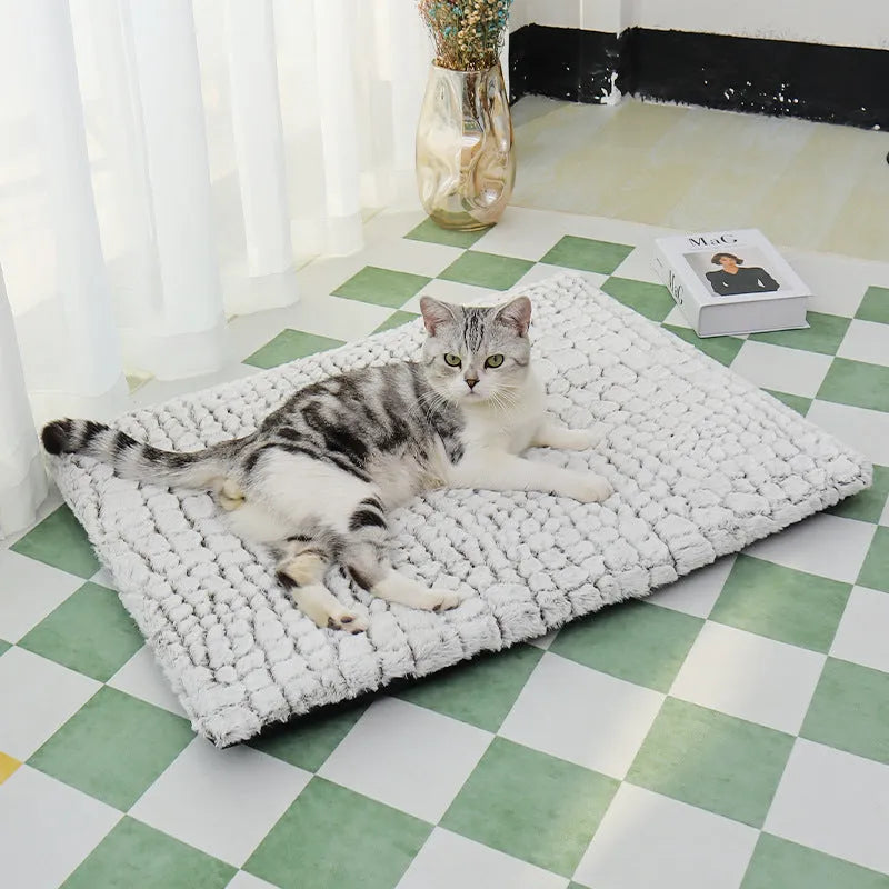 Warm cloth pet pad for winter sleep, sizes S 50x40cm and M 70x48cm, for dogs and cats