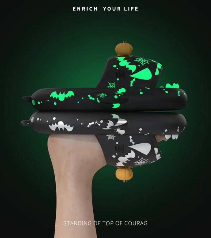 Luminous shark slippers for couples non-slip EVA bathroom house shoes glowing shark design