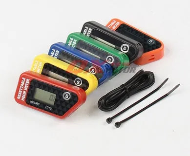 Black waterproof LCD single timing maintenance reminder timer for vehicles and machinery.