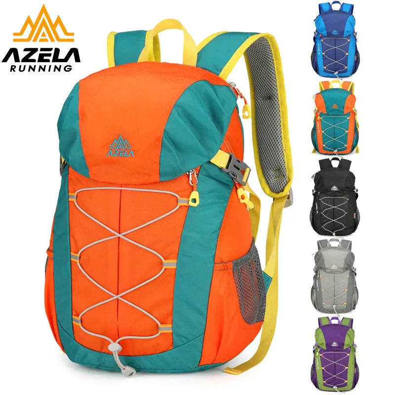 AZELA 20-litre colour-block hiking backpack in black, lightweight for camping and travel