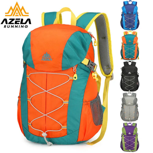 AZELA 20-litre colour-block hiking backpack in black, lightweight for camping and travel