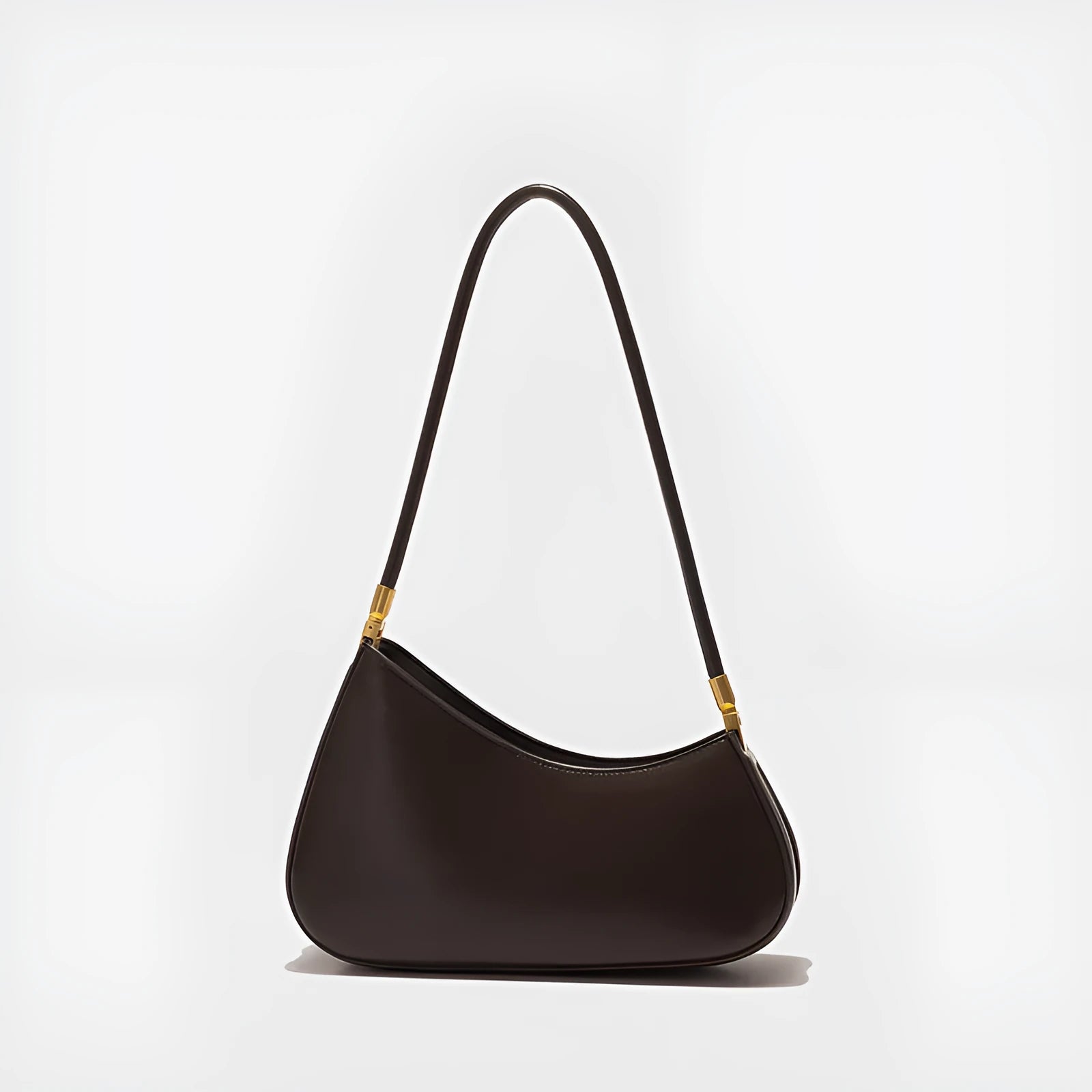 Retro oval women's underarm bag in PU with zipper compartment and single shoulder strap