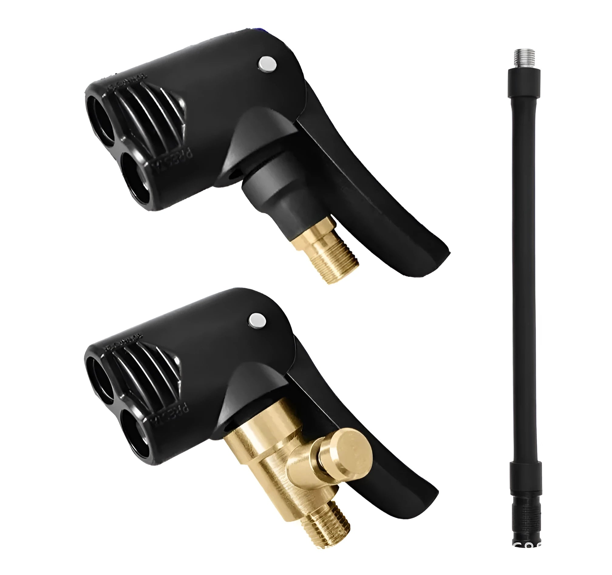 Vehicle air conversion inflatable chuck two-in-one nozzle with hose and connectors