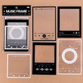Pack of 15 transparent retro-themed decorative stickers including film, music, and photography frames.