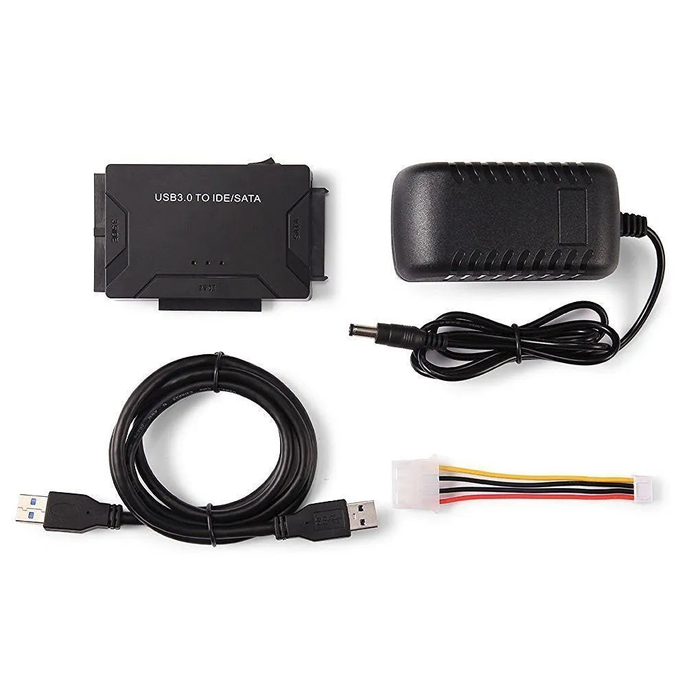 Black SATA to USB 3.0 adapter cable 1 metre long with copper wire for three hard drives