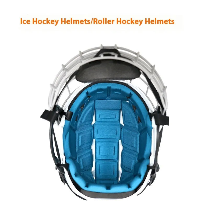 Ice hockey helmet with carbon steel face mask and protective shell for ball sports