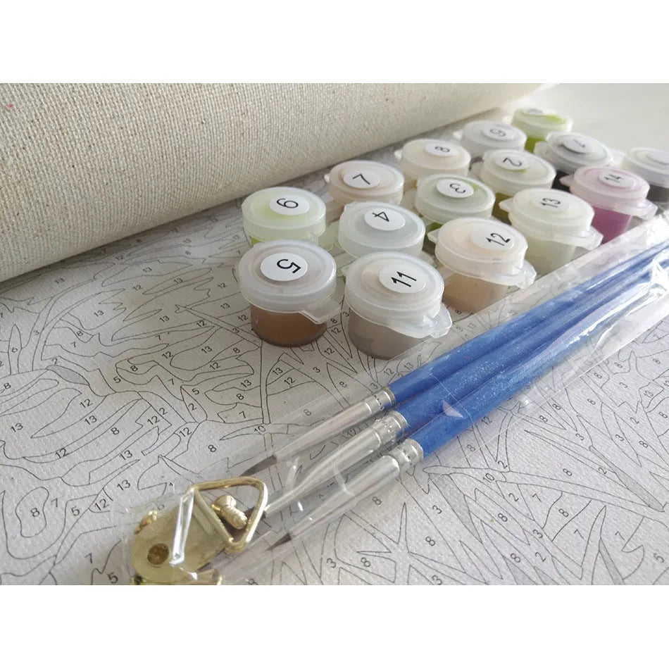 DIY4050 landscape paint by numbers kit with linen canvas and acrylic paints in 40x50cm size
