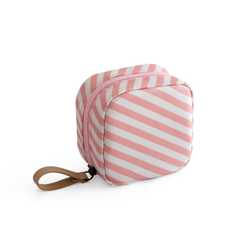 Cloth cube makeup storage organiser in blue, pink, white, and white pink colour options