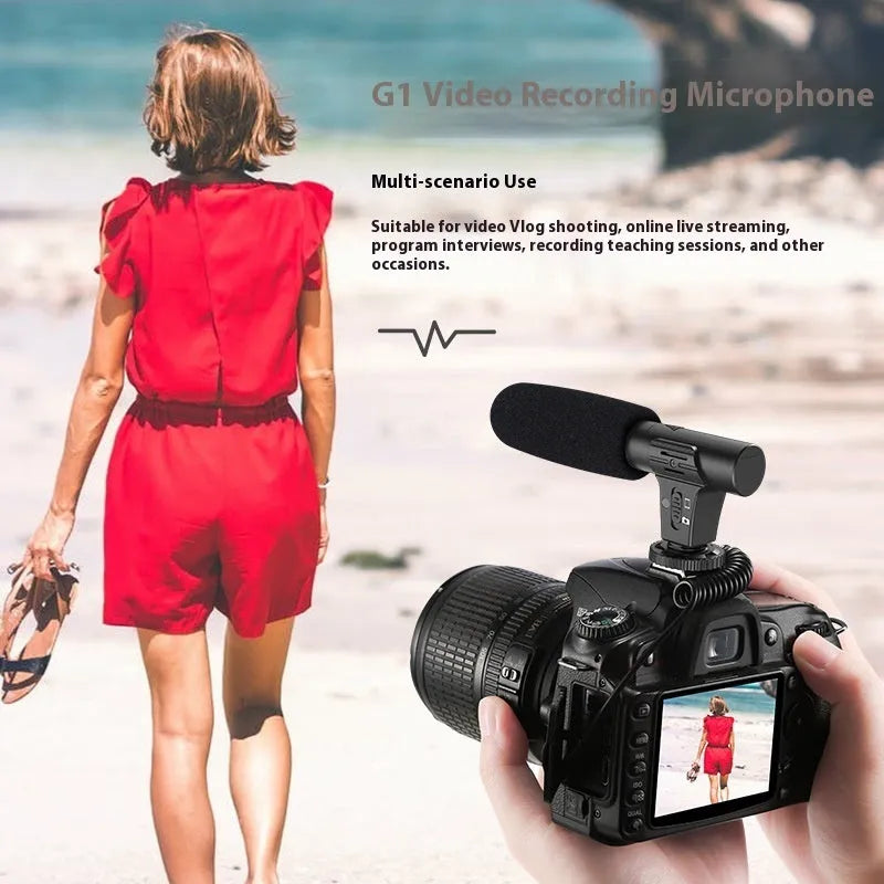 Black video recording live camera microphone for mobile phone and computer.