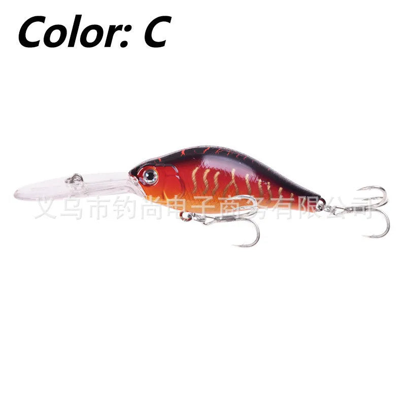 105mm deep diving minnow fishing lure with long tongue board in multiple colour options