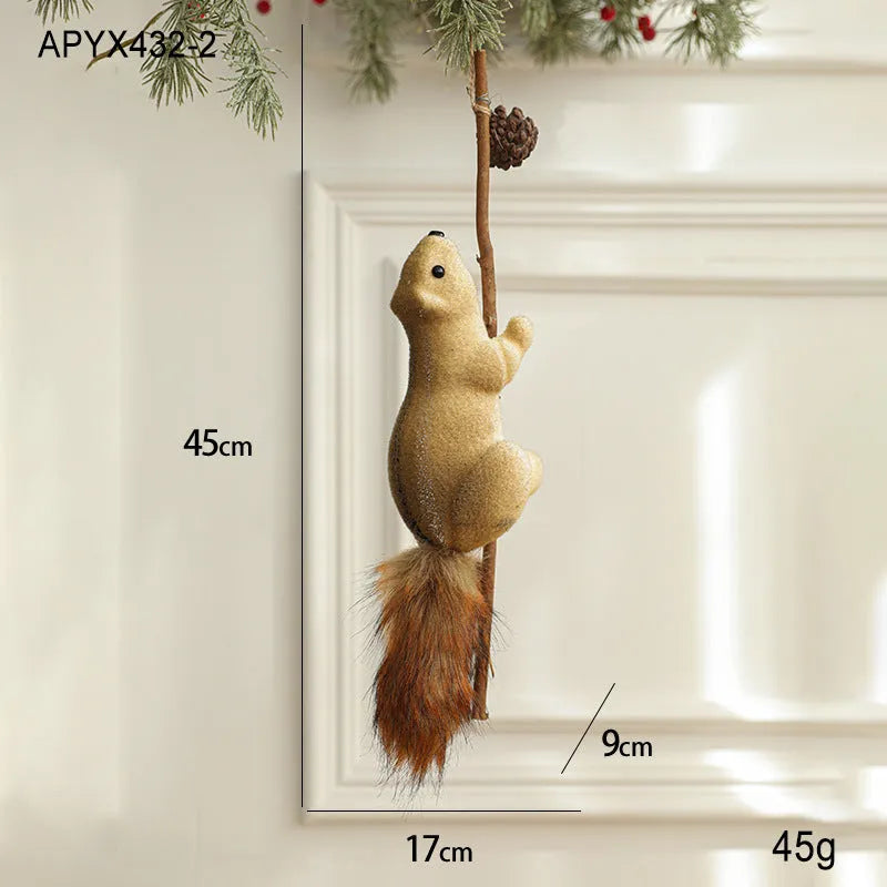 Lightweight foam squirrel pendant Christmas tree ornament in cartoon modern simple style