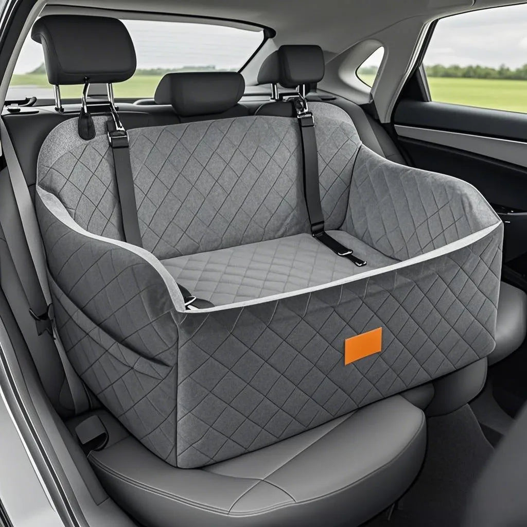 Washable cloth dog car kennel 76x48x38cm for medium and large dogs in gray, green, black or brown