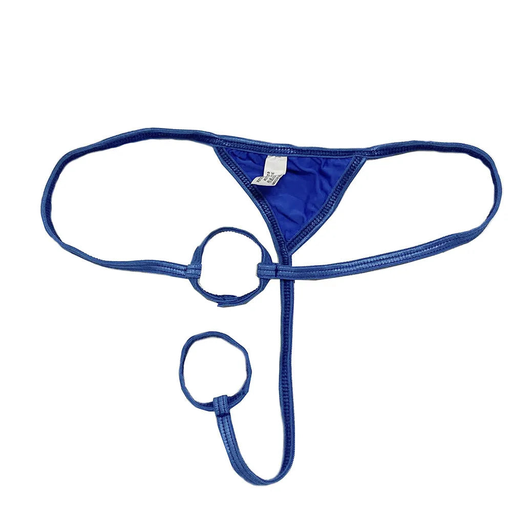 Men's bondage style nylon underwear shorts in black free size