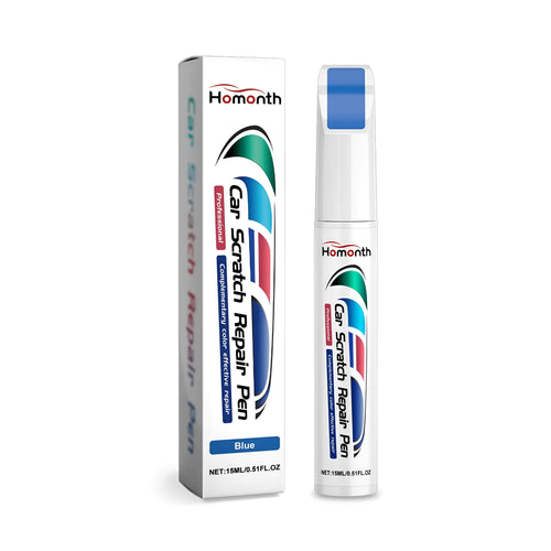 Car scratch repair pen 2x11.8cm with black cap, white body, and label for touch up paint repairs