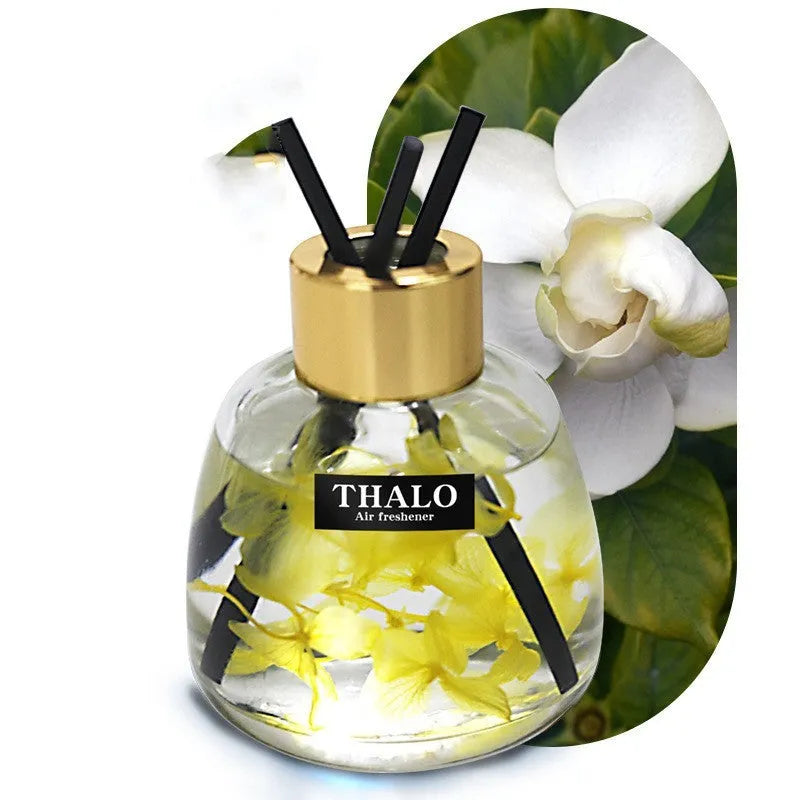 Glass car perfume ornament with creative bottle design and loose incense function