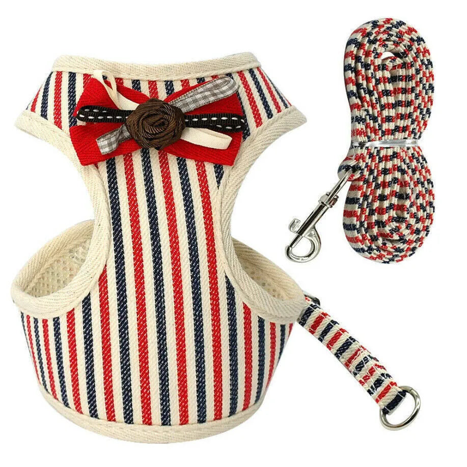 Pet cute chest strap breathable tank top style dog harness in fibre material