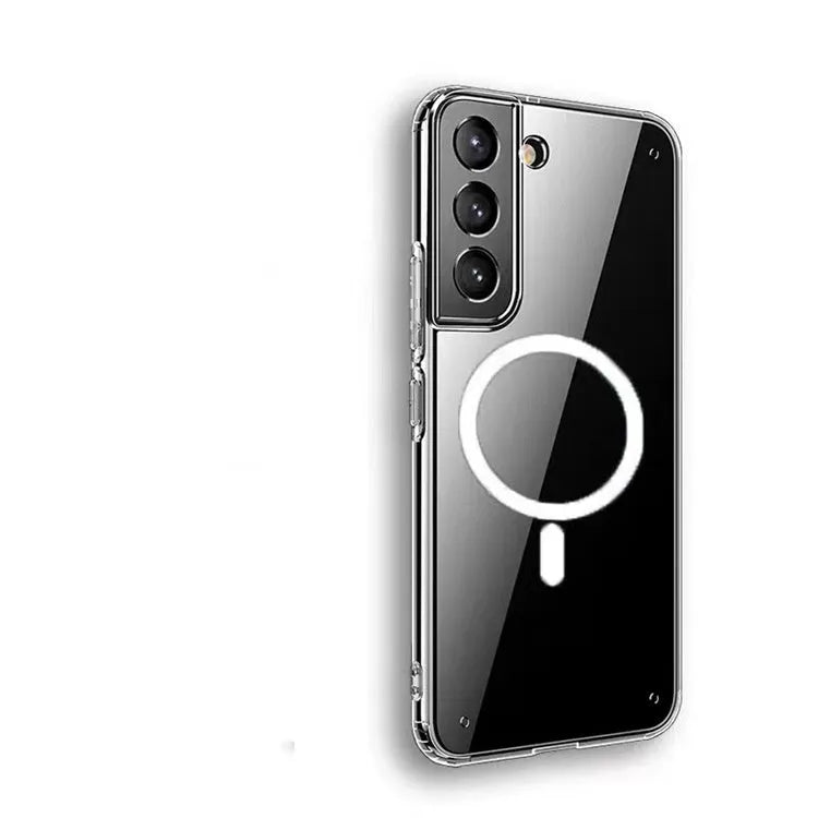 Transparent magnetic phone case for Samsung Galaxy S21 S22 S23 with MagSafe compatibility