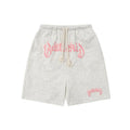Loose fit black cotton blended hip hop shorts with cropped sweatpants design on a mannequin
