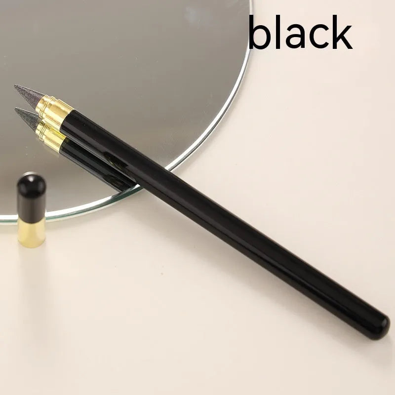 Transparent acrylic mechanical pencil with alloy pen head showing coloured refills