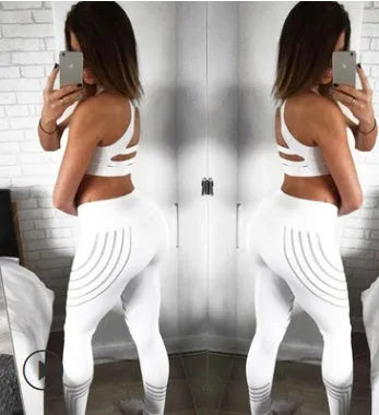 Women's milk silk workout leggings with printed pattern in black and white colour options