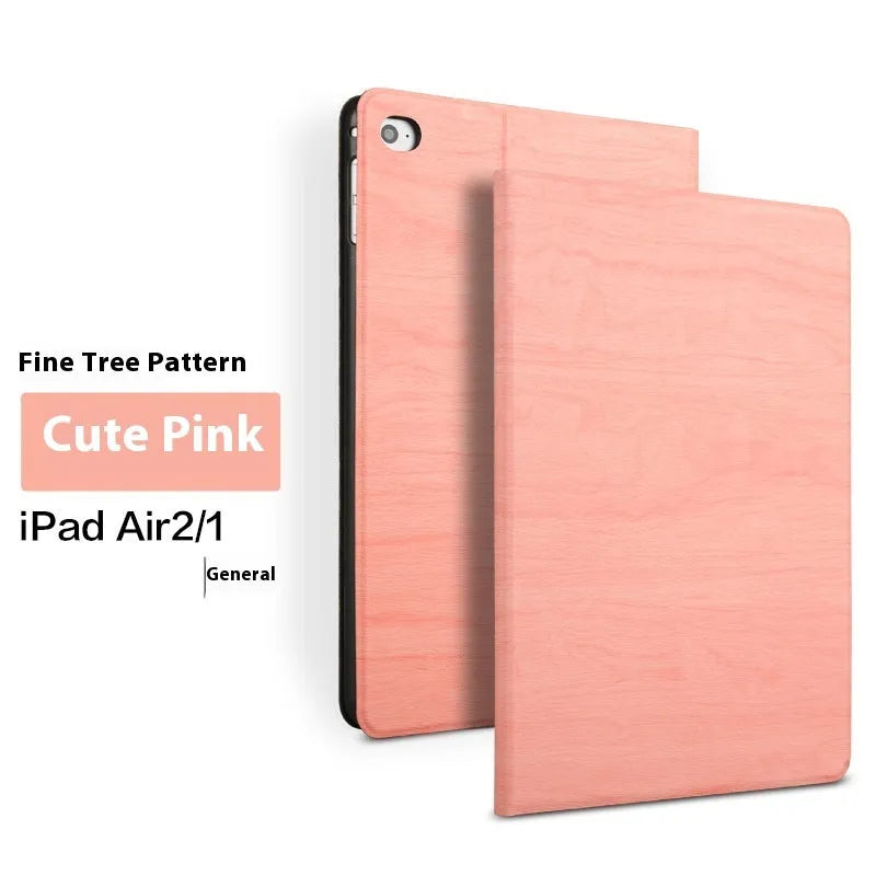 Sapphire blue imitation leather sleep bracket cover for Apple iPad models on a table.
