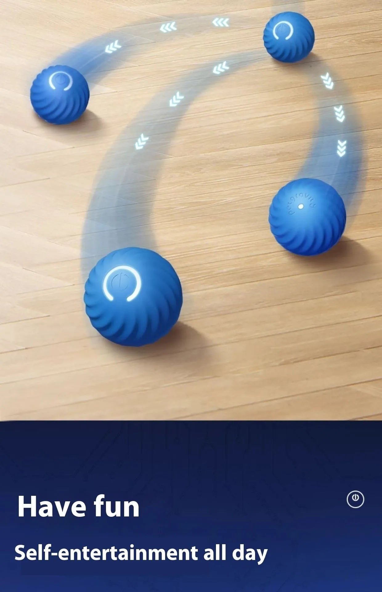 Blue Gravity Jumping Ball smart rechargeable dog toy 56mm plastic interactive pet toy