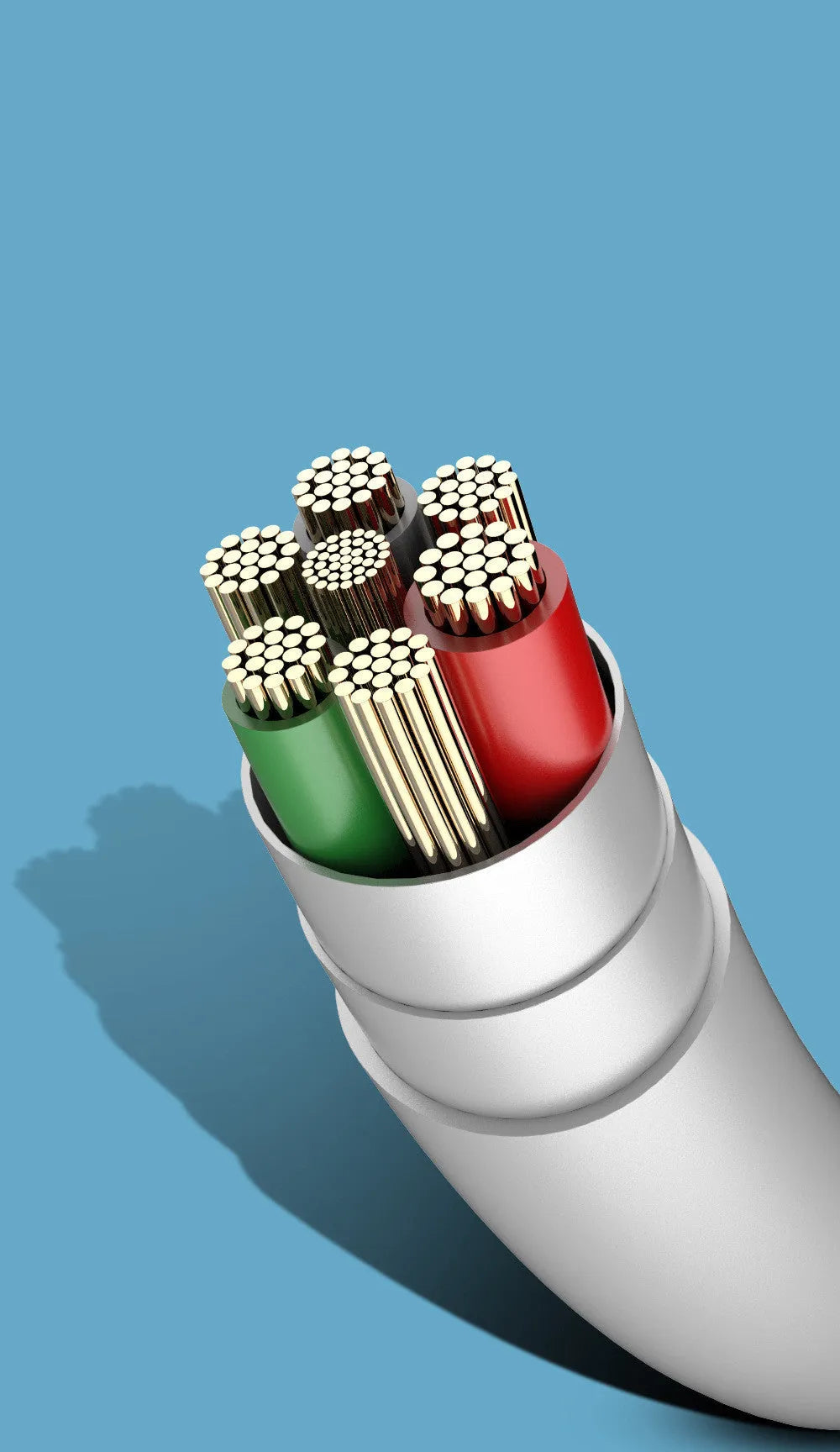 PDPVC mobile phone charging cable with USB, Micro USB, and TYPE-C connectors on a 1.2m PVC cable.