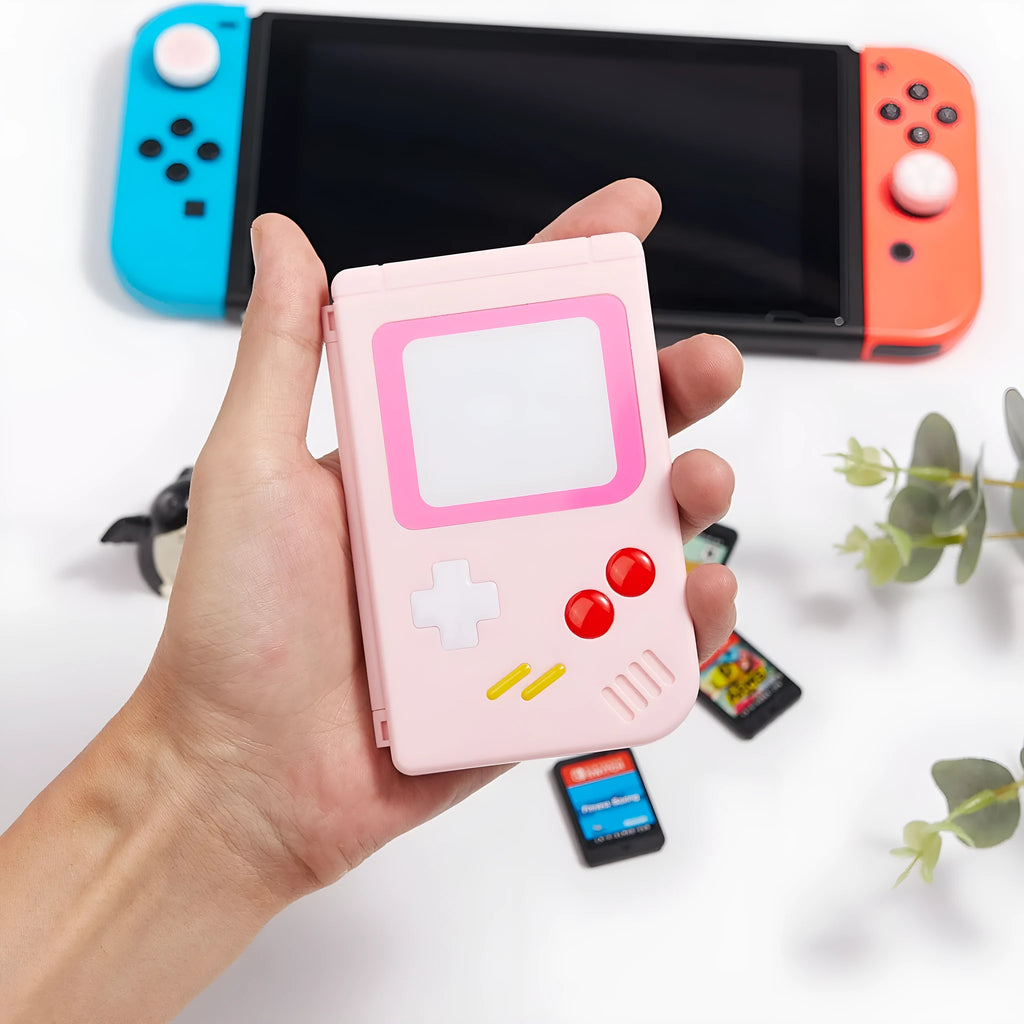 ZONSK Nintendo Switch game card storage box in blue, pink, and white colour options