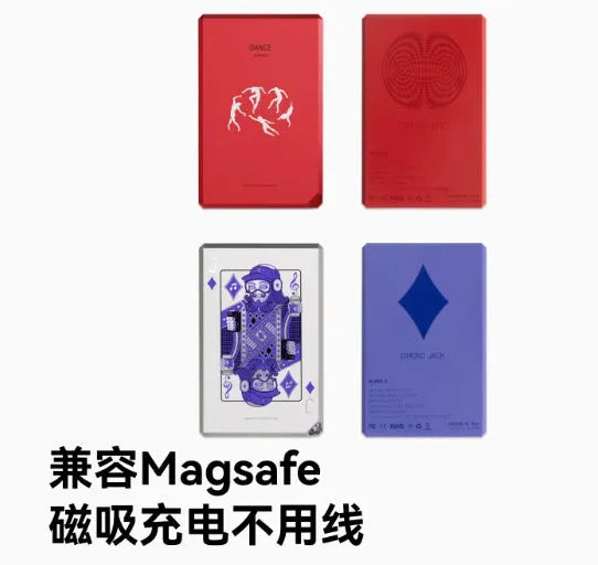 Ultra-thin magnetic power bank 5000mAh 15W, 103x66x10.5mm, DANCE and POKERJ colours, portable mini charger