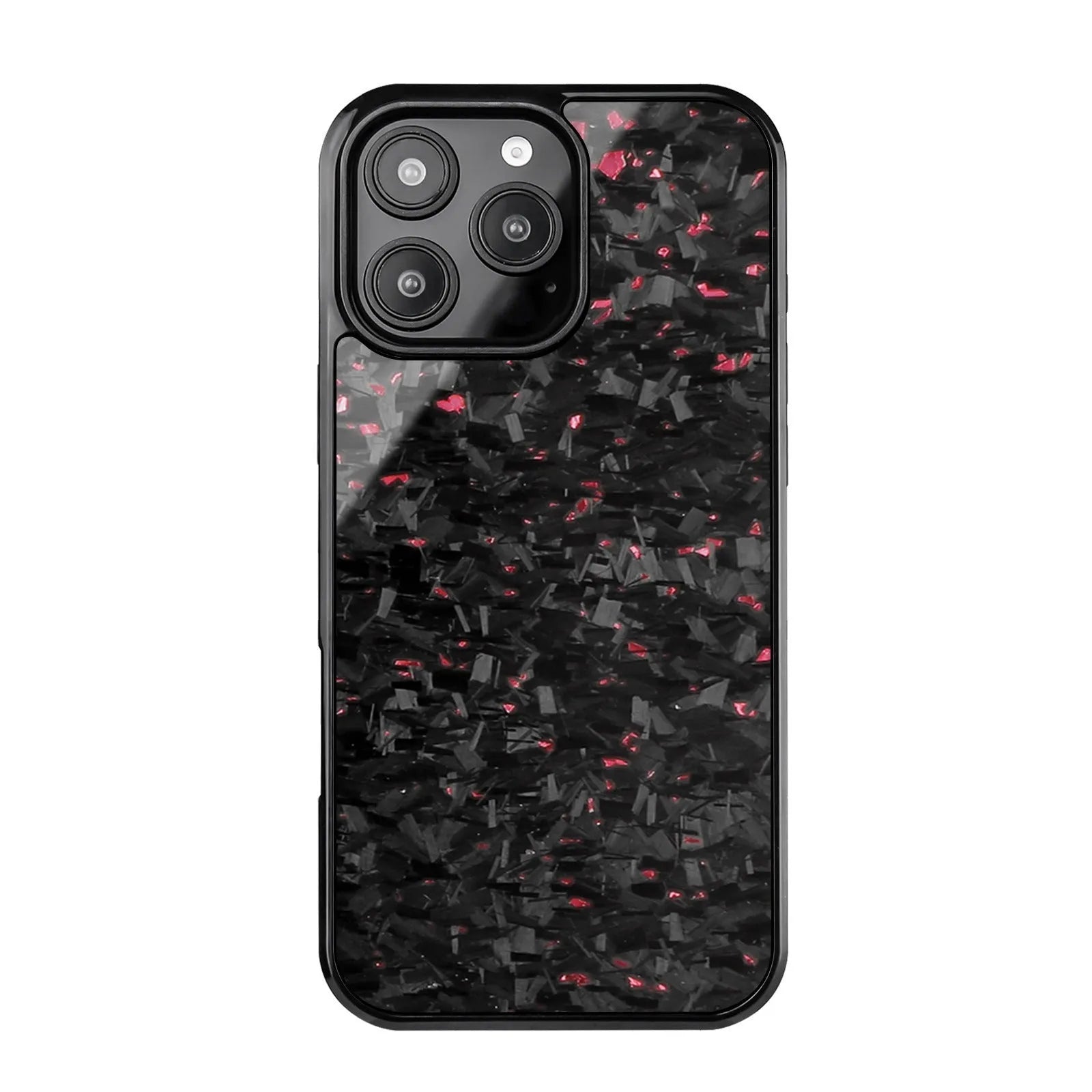 Carbon fibre forging twill magnetic phone case for iPhone 16 Pro Max in black half pack style