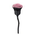 Rose makeup brush with black plastic handle and PU package, 15.5CM overall length