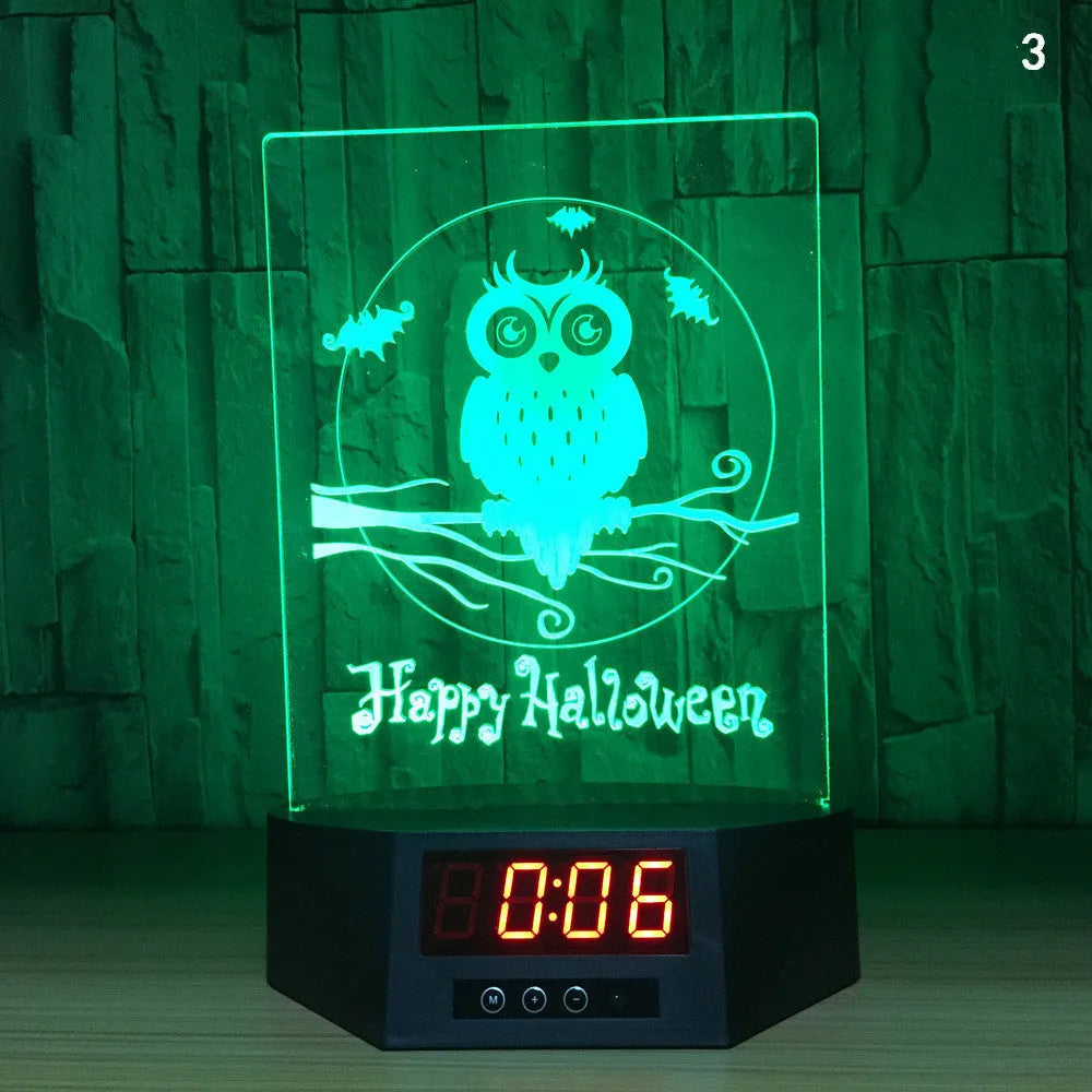 Dolphin-shaped 3D night light table lamp with wireless charging pad and remote control on wooden surface