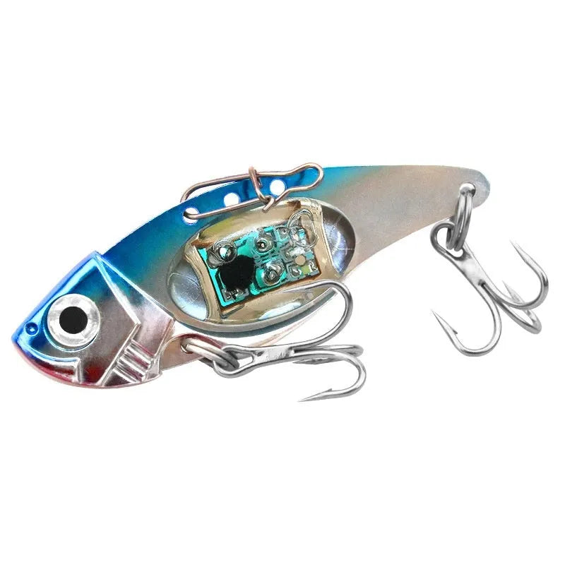 Lure Metal Vib Electronic Lure fishing bait luminous metal vib body blue and red colour options