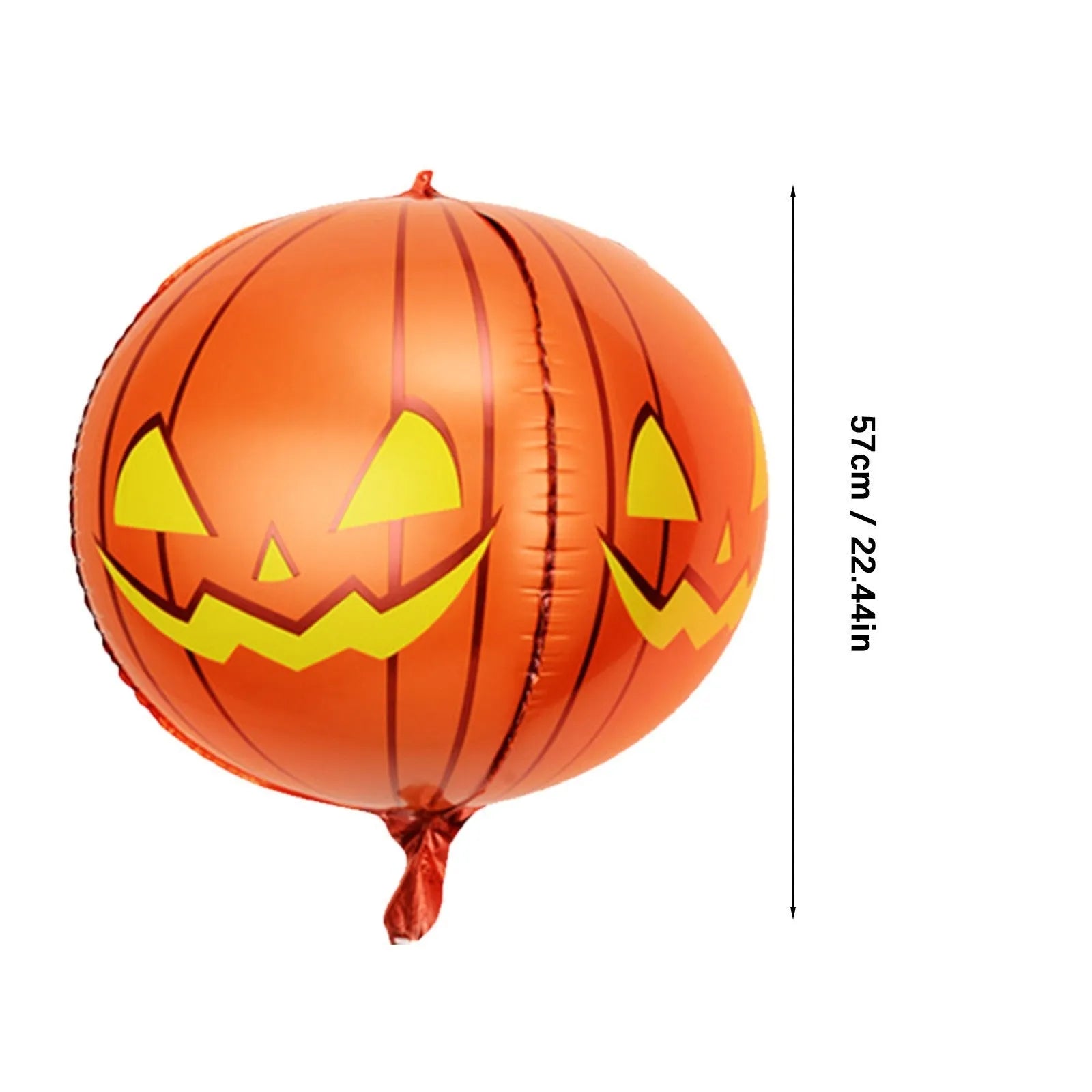Green Halloween eyeball balloon inflatable with bloodshot design, shown inflated to 40 cm diameter.