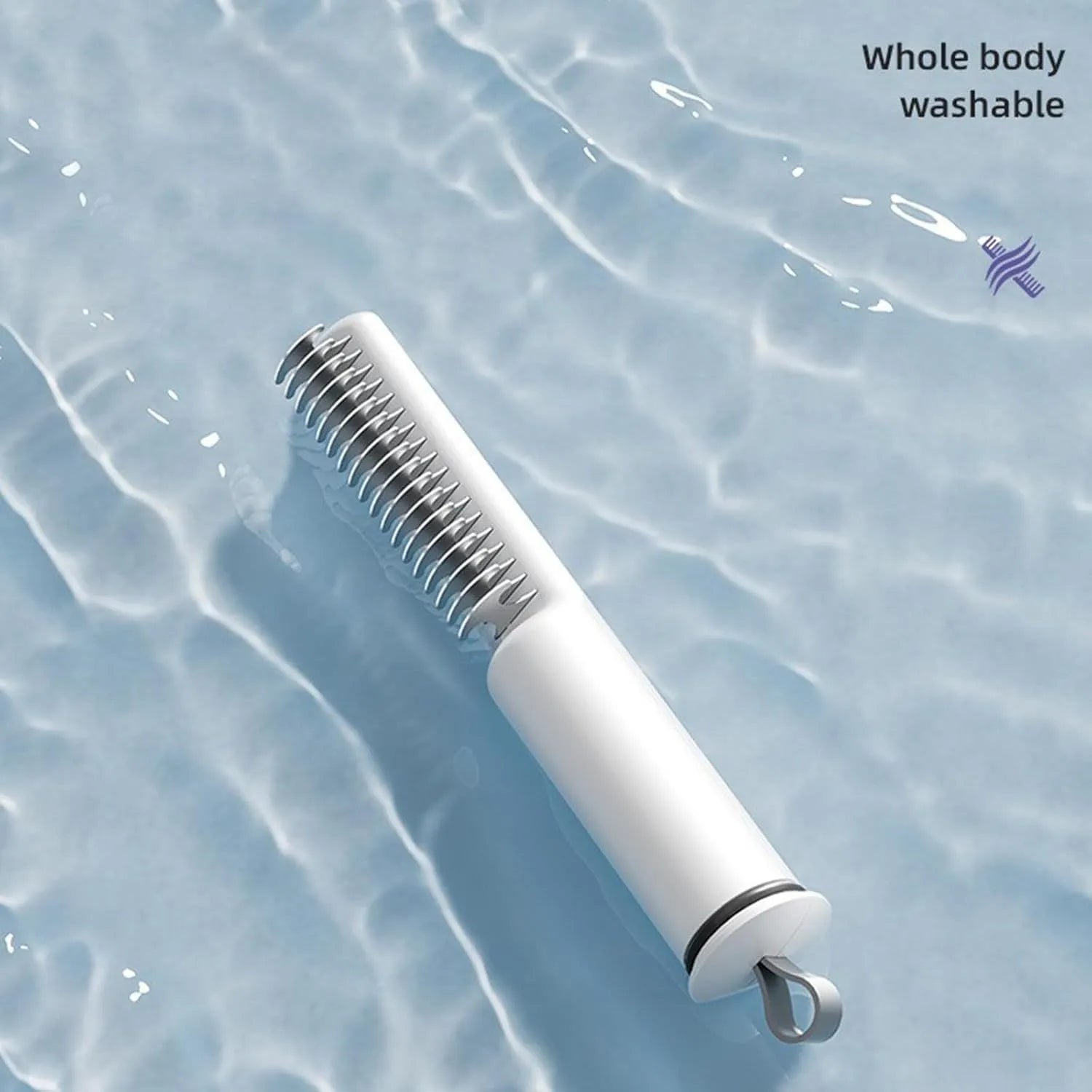Stainless steel pet dematting comb with ergonomic handle for removing mats from dog hair