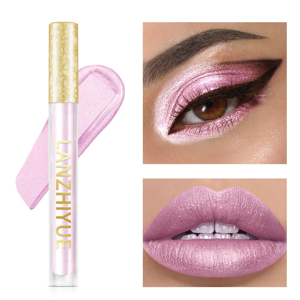 Liquid eye shadow with sequins and pearlescent finish in colourful shades for eye makeup