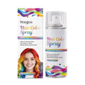 Temporary hair spray in pink, red, and silver gray with water, glycerin, and panthenol in the formula