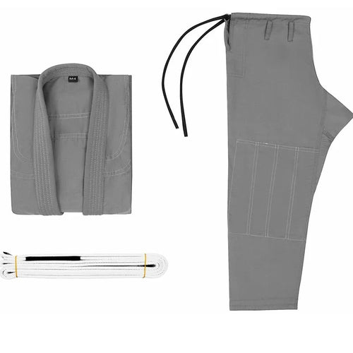 Brazilian Jiu Jitsu cotton blend training clothing set showing top and trousers in multiple colour options