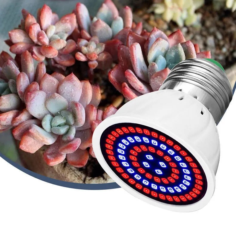 White 9W LED plant growth lamp with 80 beads for indoor potted plants.