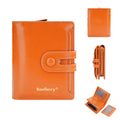 A compact PU leather women's wallet in one of eight available colours, showing a card holder design.