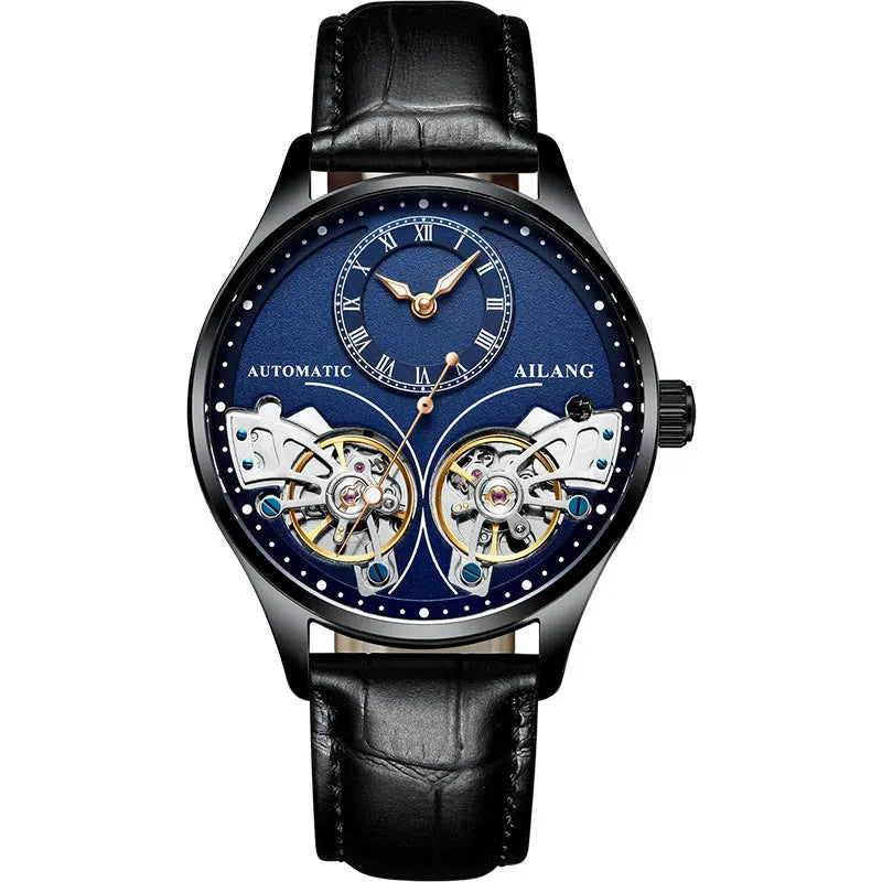 Seiko automatic men's watch with tourbillon and moon phase complications on wrist