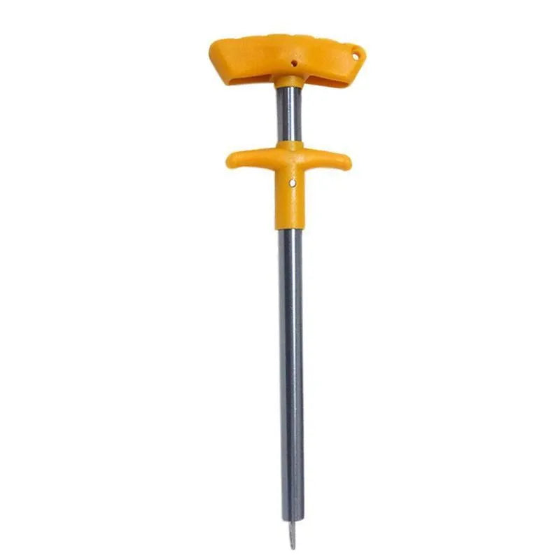 Portable T-shaped fishing hook extractor with aluminium alloy rod, stainless steel hook, black handle, 17cm or 24cm