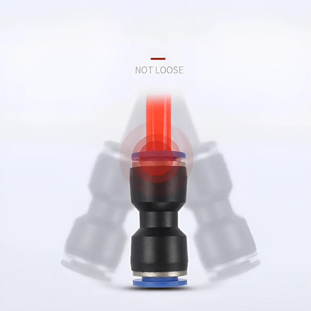 PU straight through pneumatic connector in black or blue with POM PBT body and imported O-rings for 4-16mm trachea