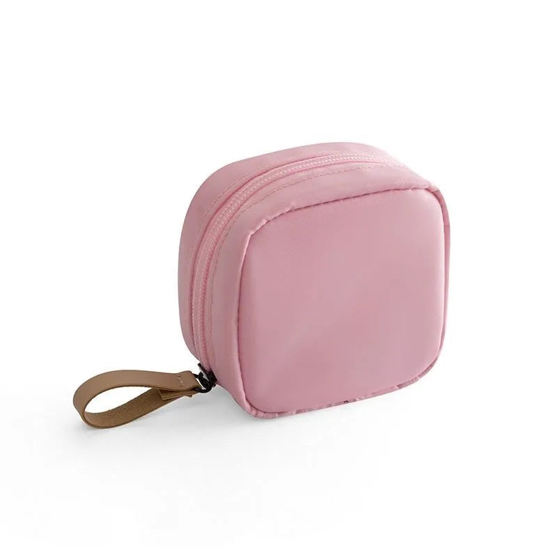 Cloth cube makeup storage organiser in blue, pink, white, and white pink colour options