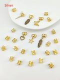 Pack of 26 antique style dirty braid hair rings with leaves design in gold or silver colour