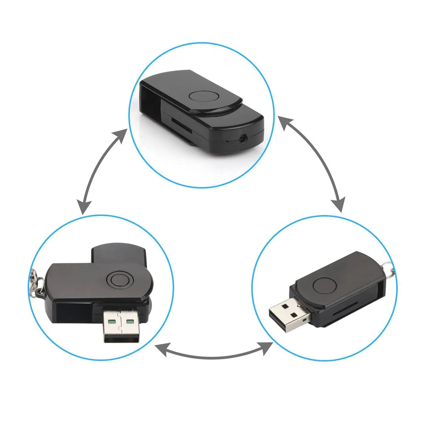 Professional USB voice recorder in black with voice activated recording and TF card slot