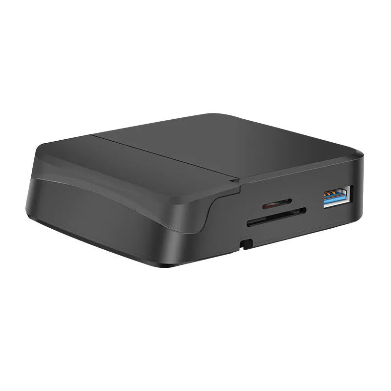 Black bracket Type-C docking station with HDMI, USB 3.0 and two USB 2.0 ports, ABS and aluminium alloy housing