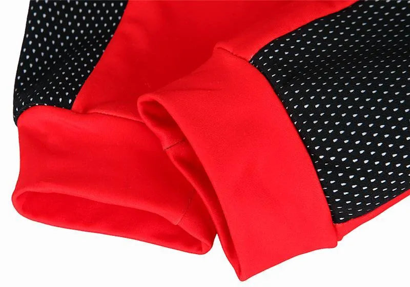 Unisex fleece cycling jacket in black green or black red, 100% polyester, autumn winter warm bike top, sizes S to XXL