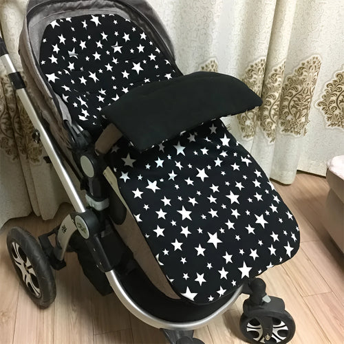 Envelope-style baby stroller sleeping bag in beige with lamb cashmere lining and cotton wool filling