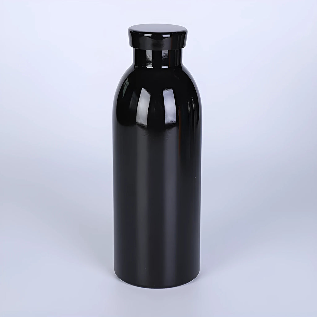 304 stainless steel double-layer vacuum insulated milk bottle 500ml small mouth tumbler in black finish portable outdoor